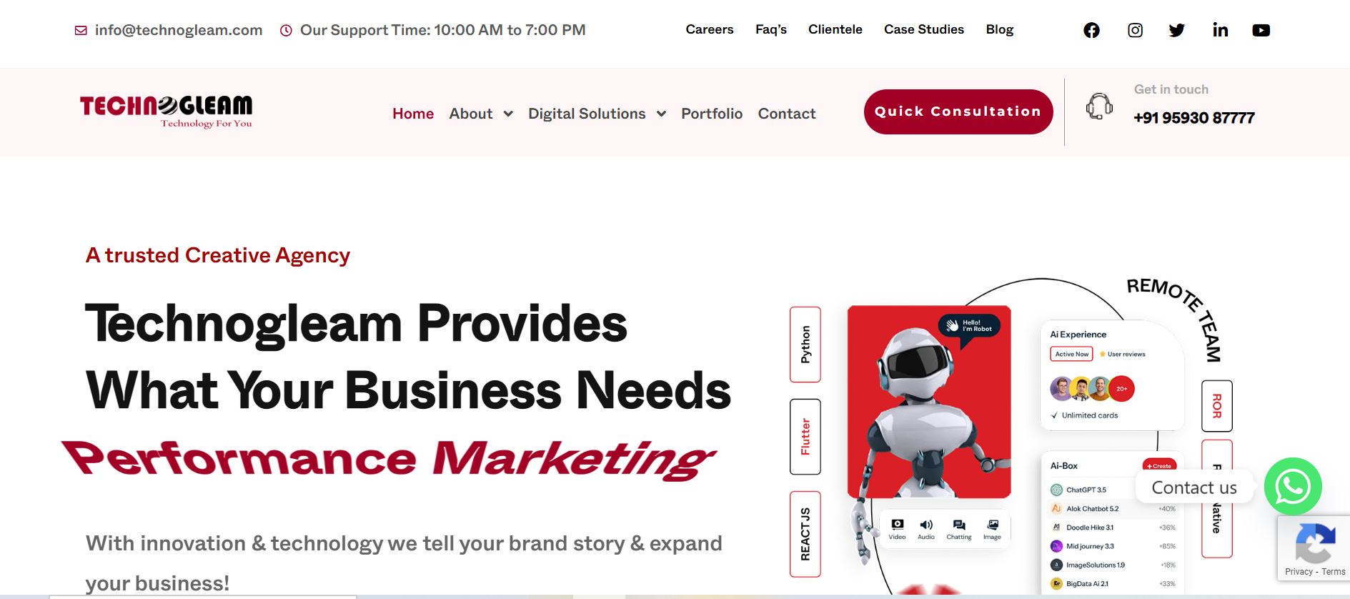 Technogleam-Website Design