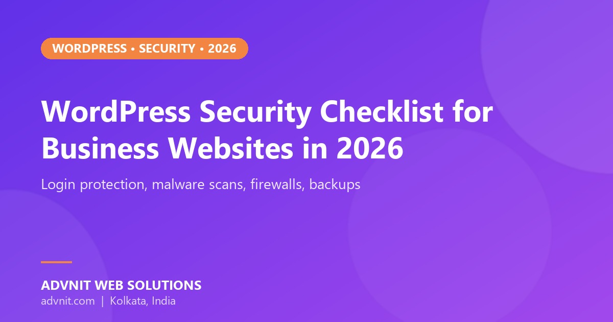 WordPress security checklist for business websites in 2026