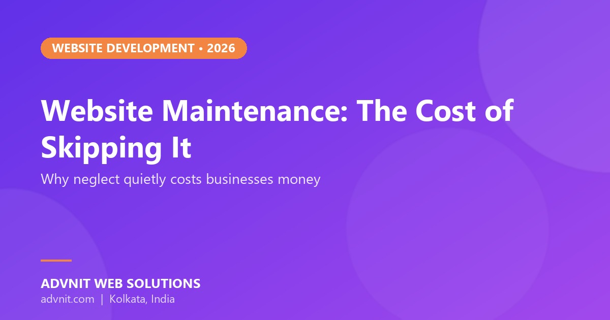 Website maintenance services 2026 - Advnit Web Solutions