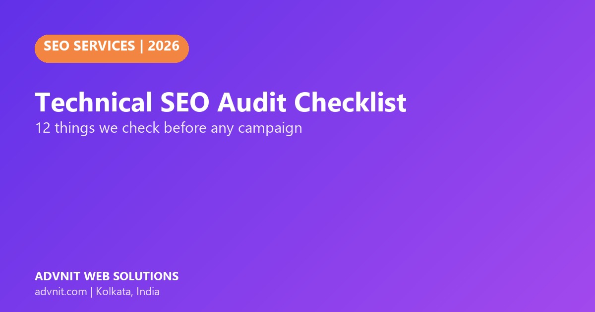 Technical SEO audit checklist infographic banner